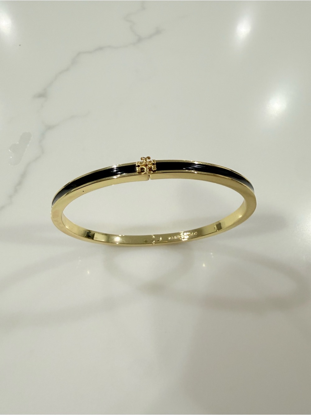 Tory Burch designer black gold enamel gold bracelet elegant contemporary jewelry - Picture 4 of 4